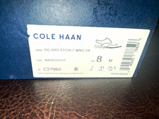Cole Haan OG GRD STCHLT WNG OX Knit Lace-Up Sneakers Navy/Ivory Men’s 8 M