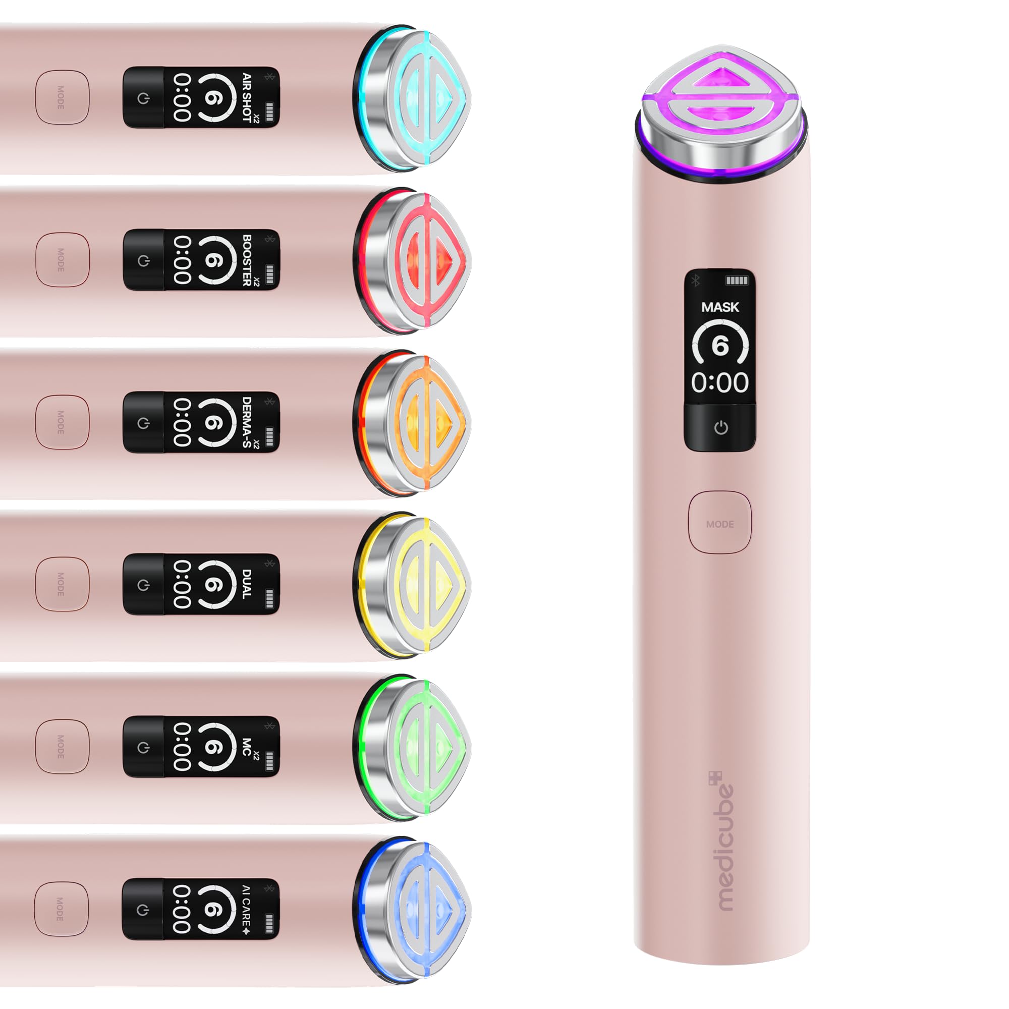medicube Booster Pro X2™ | 7-in-1 Glow Beauty Device | 2X Care for Glow, Pores, Skin Definition & Radiance | Customized Dual & Sheet Mask Boost Modes | Korean Skincare Device | Pink