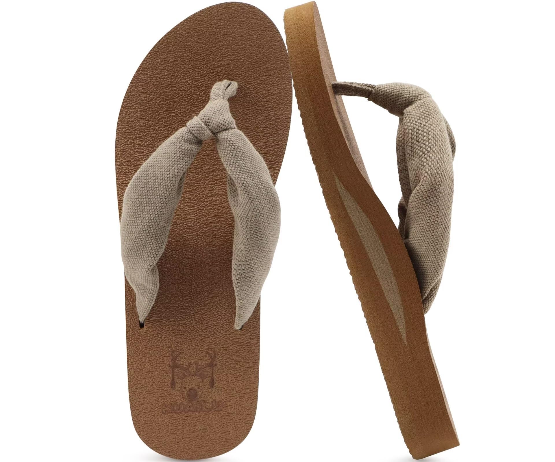 KuaiLu Flip Flops for Women with Arch Support Yoga Mat Comfortable Summer Beach Walking Thong Cushion Sandals Slip On Indoor Outdoor